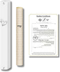 SURI Mezuzah with Kosher Scroll for Door | Certified 4-Inch Hand-Written Kosher Scroll by a Certified Jewish Rabbi (Sofer Stam) and Elegant White 5-Inch Mezuzah Case | Made in Israel