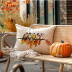 RABUSOFA Fall Pillow Covers 12x20 Inch Bird Autumn Decorations for Home Outdoor Thanksgiving Decor Maple Leaf Decorative Lumbar Throw Pillow Cases Farmhouse for Couch Sofa