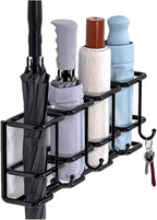 4/6 Compartment Umbrella Stand Wall Mounted Modern Metal Space Saving Umbrella Holder Rack Indoor Umbrella Organizer for Home