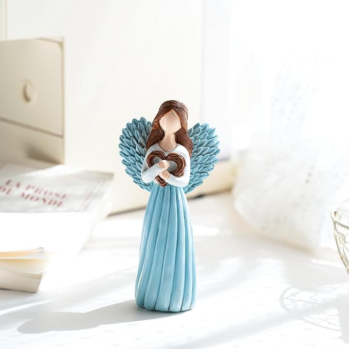 Remembrance Angel Figurines,Sympathy Gifts for Loss of Loved one,Grief Gifts for Women,Memorial Gifts to Hold Each one Safely in Your Heart,Sculpted Hand-Painted Figurine.Keep Memories Alive