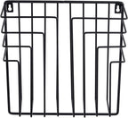 MyGift 11 Inch Modern Art Deco Black Metal Wire Floating Magazine Rack and File Folder Holder, Wall Mounted Home or Office Storage for Oversized Magazines
