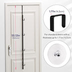 HapiRm Over Door Hat Rack - 3 Packs Hat Organizer with 12 Hooks Design, Hanging Baseball Cap Organizer Storage Holds Up to 60 Caps for Door, Bedroom, Closet (Black)