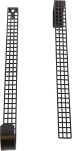 Haute Decor Set of 2 Hook & Lattice Adjustable Length Metal Wreath Hangers, Matte Black (2 Pack) - Unique Over The Door Wreath Holder - Holds 20 Pounds