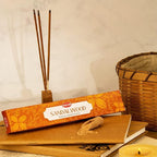 HEM Premium Sandalwood Masala Incense Sticks | Soothing Aroma, Air Purifier for Meditation | Aromatherapy Incense For Anxiety & Stress Relief | Gift Set | Pack of 12 (15 gms each)