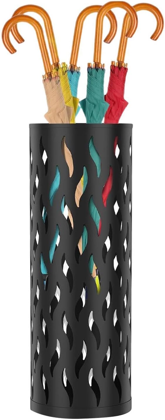 Umbrella Stand | Round Standing Rack - 15x15x42cm Umbrella Canes Holder Bin | for Indoor Living Room Entryway Hallway Balcony Office Hotel Reception Lounge Restaurant