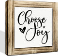 Positive Wood Sign, Farmhouse Table Shelf Decor, Decorative Wooden Box Signs, Home Decor for Living Room Bathroom Kitchen, Bestie Gift, Choose Joy Sign, 5.9×5.9 inches