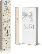SURI Mezuzah for Door – 6 Inch Terrazzo Turquoise Concrete Mezuzah Case with Printed Scroll, Self-Stick Jewish Entry Design, Fits a 5 Inch Scroll, Gift Box Included