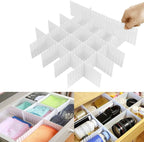 8pcs DIY Plastic Drawer Organizer Adjustable Drawer Dividers for Home Tidy Closet, Socks, Underwear, Office School Supplies, Kitchen Utensil Tools (White)