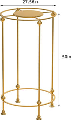 Round Clothes Display Retail Rack, Floor-Standing Heavy-Duty Garment Hanging Rack, Clothing Racks with Topper, Multi-Purpose Clothing Organizer for Boutique Retail Store Laundry Home Gold