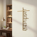 Qtaikong Large Metal Cross Wall Art with Scripture - Christian Religious Wall Decor, Jesus Home Church Wall Hanging, Scripture-Inspired Christian Gift for Christians, 36inch (Golden)