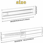 8 Pcs Drawer Dividers for Clothes, 3.15" High 11.34"-19.69" Adjustable Expandable Dresser Drawer Organizer, Clear Plastic Separators for Dresser, Baby Clothing (8, white‌)