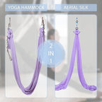 Aerial Silks Yoga Swing Set - 9/11 Yards Aerial Yoga Hammock Kit Anti-Gravity Flying for Fitness, Low/Non Stretch Nylon Tricot Fabric Hardware Included for Dance