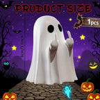 Halloween Ghost Figurine, Funny Statue Decor, Cute Finger Ghost Ornaments for Home, Garden, Tabletop Halloween Decorations, Christmas