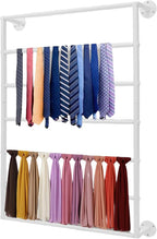 Scarf Organizer, Hijab Organizer, 7 Tier Wall Mounted Ribbon Rack, Ties Silk Scarves Towels Storage Multifunctional Metal Rack, Wall Shelf for Clothing Store, Flower Shop, Home