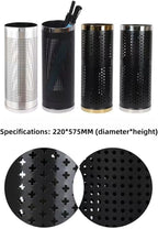 Stainless Steel Umbrella Stand Umbrella Storage Bin Space-Saving Perforated for Home Office Entryways Hotels (C)