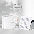 Sympathy Gifts for Loss of Loved One, Crystal Sun Catcher Rainbow Maker, Condolence Memorial for Loss of Mom Dad Dog (Husband-Type B)