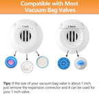 Electric Pump for Vacuum Storage Bags, 55W 5000PA Portable Travel Vacuum Pump for Various Vacuum Seal Bags, Space Saver Vacuum Storage Bag Pump for Compression Clothing, Blanket, Luggage, White