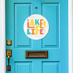 Lake House Wall Decor, Summer Country Lake Round Hanging Sign Decor Lake Life Wall Decorations Farmhouse Wood Sign for Home, Front Door, Porch, Housewarming Gift for Lake House Lake Lover