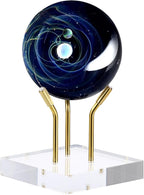 Hipiwe Gold Metal Arm Display Stand Easel with Acrylic Base Decorative Display Easel Holder for Sphere Crystal Ball Eggs Mineral Geodes Rock Seashell, X- Large