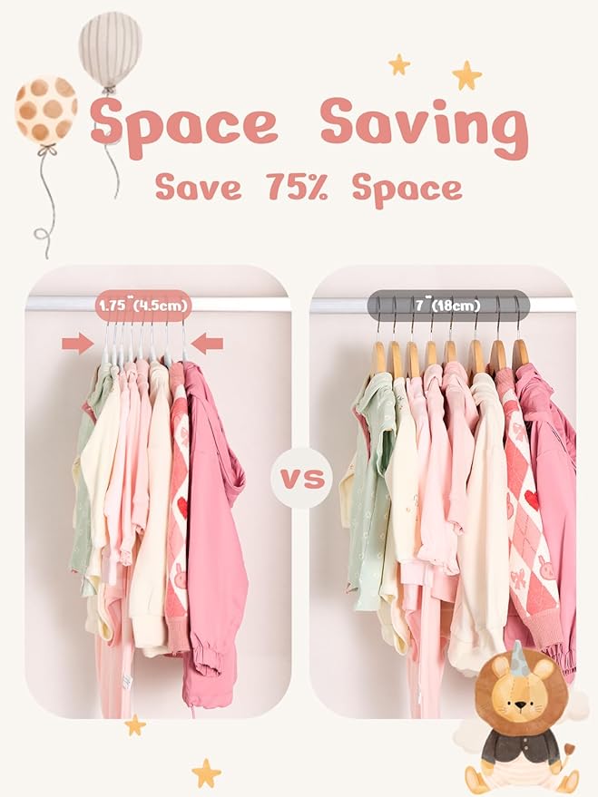 HOUSE DAY 11 Inch Velvet Baby Hangers 50 Pack White, Premium Kids Hangers for Children, Infant & Toddler Clothes, Durable Non Slip Small Baby Felt Hanger for Closet, Ideal for Everyday Use
