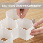 MORNITE 2 Sets Sock Drawer Organizer, Drawer Divider Organizer for Underwear Socks Ties Belts Assemble Honeycomb Separator Closet Cabinet DIY Desk Office 16pcs White