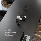 Creative Scents Black & White Small Set of 8 Marble Look Decorative Balls for Bowls – Decorative Orbs Spheres for Coffee Table Centerpiece, Dining Table, Living Room - Modern Bowl Fillers for Home