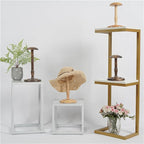 CHADWICK Vintage Style Hat Rack Stand, Rustic Brown Hat Display Stand Wood, Hat Rack Tabletop Cap Organizer and Display Rack, Wig Holder Cowboy Hat Rack Hat Organizer for Closet, Home Decor