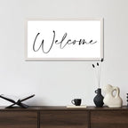 Retro Style Positive Saying Wood Sign with Religious Quotes Welcome White Frame Wooden Plaque for Bathroom Farmhouse Cottage Garden Yard Porch Cafe Bar Wall Decor Birthday Housewarming Gift 12x22in
