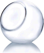 WGV Slant Cut Bowl Glass Vase, Width 7.5", Height 7.5", Clear Round Globe Planter Terrarium Orb, Candy Dish, Fruit Jar, Floral Container for Home Office Decor, 1 Piece