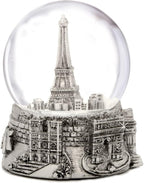 Mini Silver Paris Eiffel Tower Snow Globe, (2.5 Inches Tall) Paris Snow Globes Collection