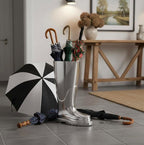 Modern Day Accents 3525 Bombero Boot Umbrella stand for umbrellas, Umbrella Organizer, Cane Holder, Silver, Entryway Decorative Umbrella Stand, Umbrella Holder, Home, Office Decor, 10.5"Lx7"Wx15.75"H
