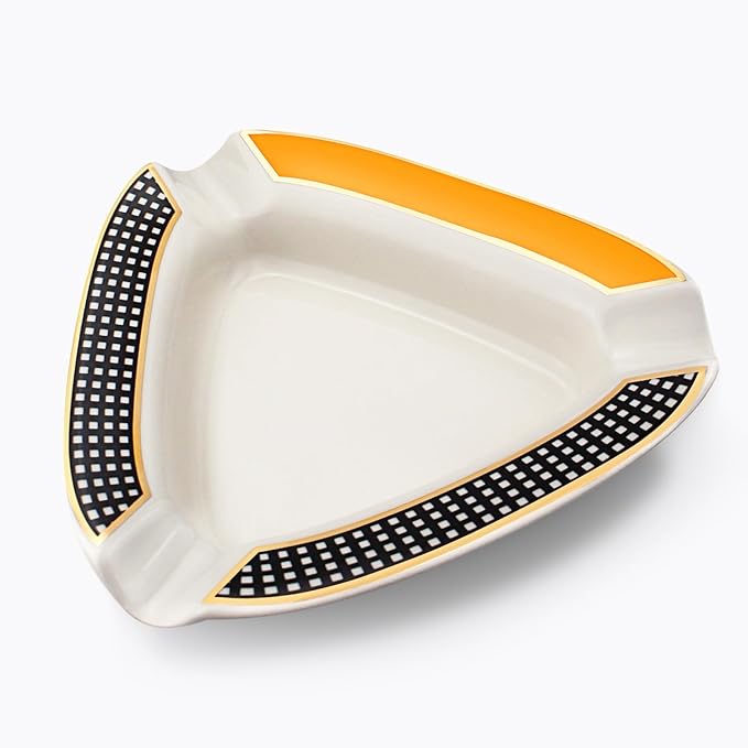 Cigar Ashtray - Premium Triangle Design for Indoor/Outdoor Use, Large Capacity, Elegant Rest for Cigar Lovers, Perfect for Patio, Home, or Office