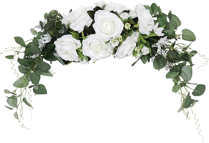 Wedding Arch Swag Artificial Silk Flower Garland Rose Wreath Decorative Floral Arrangement Hanging Wall Festival Event Suitable for