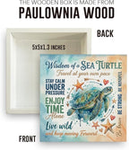Sea Turtle Decor Inspirational Desk Decor Sea Turtle Gifts Summer Decorations Wooden Box Sign for Home Office Farmhouse Table Shelf