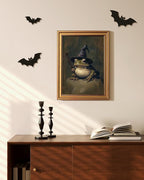 VIYYIEA Vintage Gold Framed Wall Art for Living Room,【Wizard Frog】-(16L x 12W)