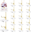 RattanView 16 Pcs Crystal Holder Easel Display Adjustable Metal Arm Display Stand with Acrylic Base Easel Rock Mineral Stand for Gemstone Fossils Geodes Mineral Agate Collection(Gold)
