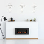 Jetec 3 Pieces Easter Faith Love Hope Cross Sign Crosses Wall Decor Wood Wall Hanging Rustic Cross Vintage Religious Love Art Decor Farmhouse Home Hanging Decorations, 12 x 8 Inch(White)