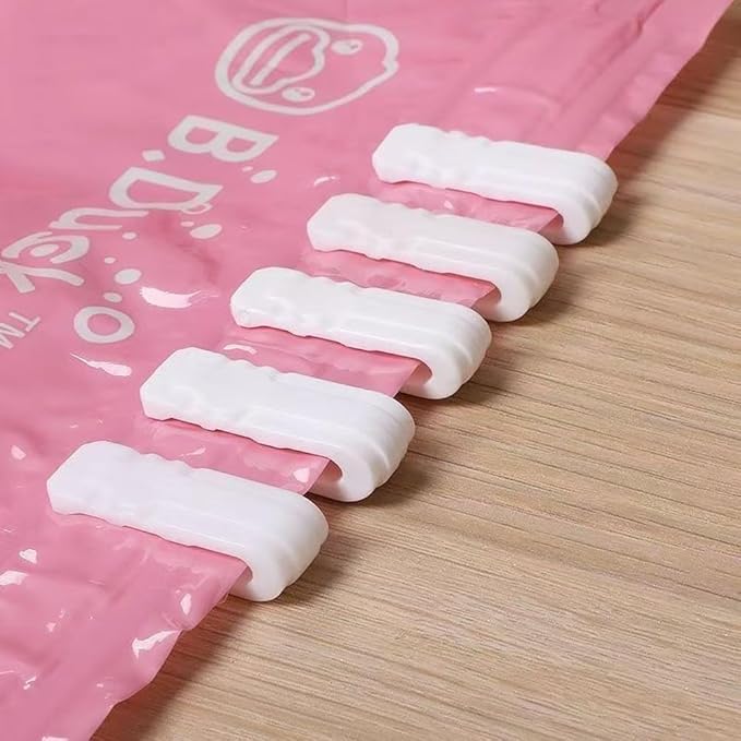10 Pack Vacuum Storage Bags Sealing Clip Zipper Labor Saver Sliding Grip for Sous Vide Bags Space Saver Sealer Bag Airtight Shrink Compression Packing Bag Reusable Food Storage Bags