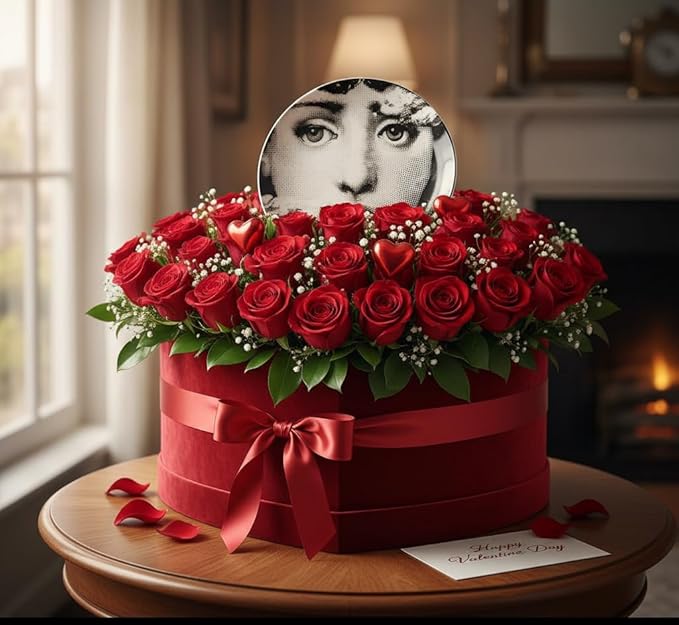 10" Italian-Style Decorative Plate – Modern Art Face Design, Handcrafted Ceramic Platter for Tabletop or Wall Display (Pretty Face)