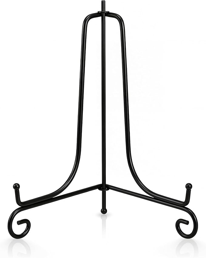 Artliving Plate Stands for Display, 17 Inch Black Iron Easel Plate Display Photo Holder Stand, Displays Picture Frames, Decorative Plates, Tablets and Art (2 pack)