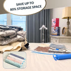35 Pack Vacuum Storage Bags with Pump, Compression Space Saver for Comforters, Bedding, Blanket Storage, Vacuum Seal Bags for Clothing, Luggage and Closet Organizer, Safe Poly Material
