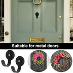 Linwnil Magnetic Wreath Hanger Wreath Holder Wreath Hanger Hook for Metal Front Door for Christmas Decorations (Black-4, 43mm)