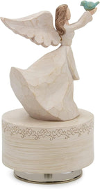 Music Box, Guardian Angel Musical Box Figurine Holding Dove, Sculpted Hand-Painted Music Boxes Figures Wind Up Angel Musical Boxes for Women Girls in Christmas Birthday Anniversary