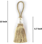 2 Pack Gold Tassels with Loops, Door Knob Tassel Large Handmade Tassel Craft, DIY Accessories for Home Decoration (Gold, 2)
