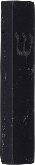A&S Mezuzot Quartz Mezuzah Case with Engraved Shin Design Easy Peel and Stick Judaica Door Mezuza (Black Quarts, 5 Inches)