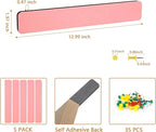Felt Pin Board Bar Strips Bulletin Board for Bedrooms Offices Home Wall Decoration, Notice Board Self Adhesive Cork Board with 35 Push Pins for Paste Notes, Photos, Schedules