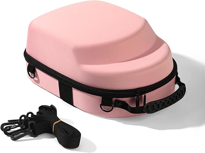 Pink hard hat box with handle and adjustable shoulder strap baseball cap storage box can effectively protect your hat and is suitable for travel and home storage