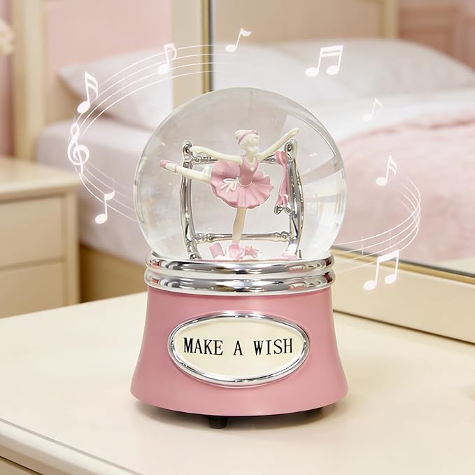 Ballerina Snow Globes Christmas Music Box, Rotating Ballet Dance Musical Snowglobe for Girls, 100MM Water Globe Plays Fur Elise Melody, Gifts for Women Dancers Friends