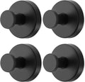 Black Wreath-Hanger, Strong Stainless Steel Suction-Cup-Wreath-Hooks, 4 Pack Wreath-Door-Hanger Fall Halloween Christmas Decorations, Welcome Sign for Front Door Indoor Outdoor, Reusable Holder
