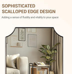 ANDY STAR 30x40 Inch Bathroom Mirror, Brushed Bronze Rectangle Scalloped Mirror, Antique Bronze Mirror with Premium Stainless Steel Metal Frame, Large Wall-Mounted Mirror (Horizontal/Vertical)